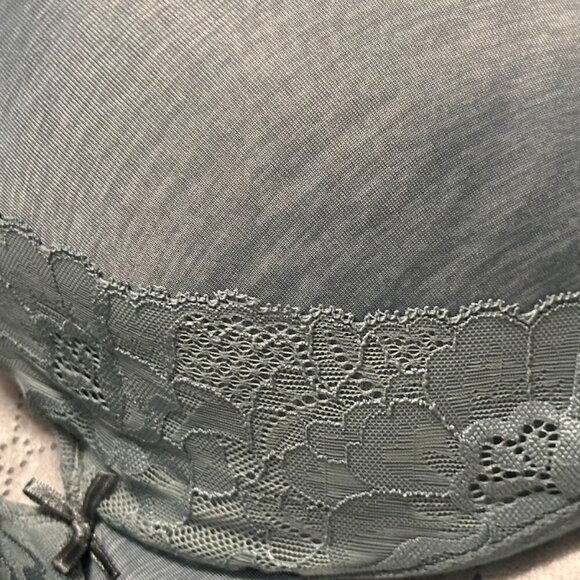 Cacique LANE BRYANT Light Blue Lightly Lined T-Shirt Bra Lace Detail 40DD NWOT - Picture 6 of 12